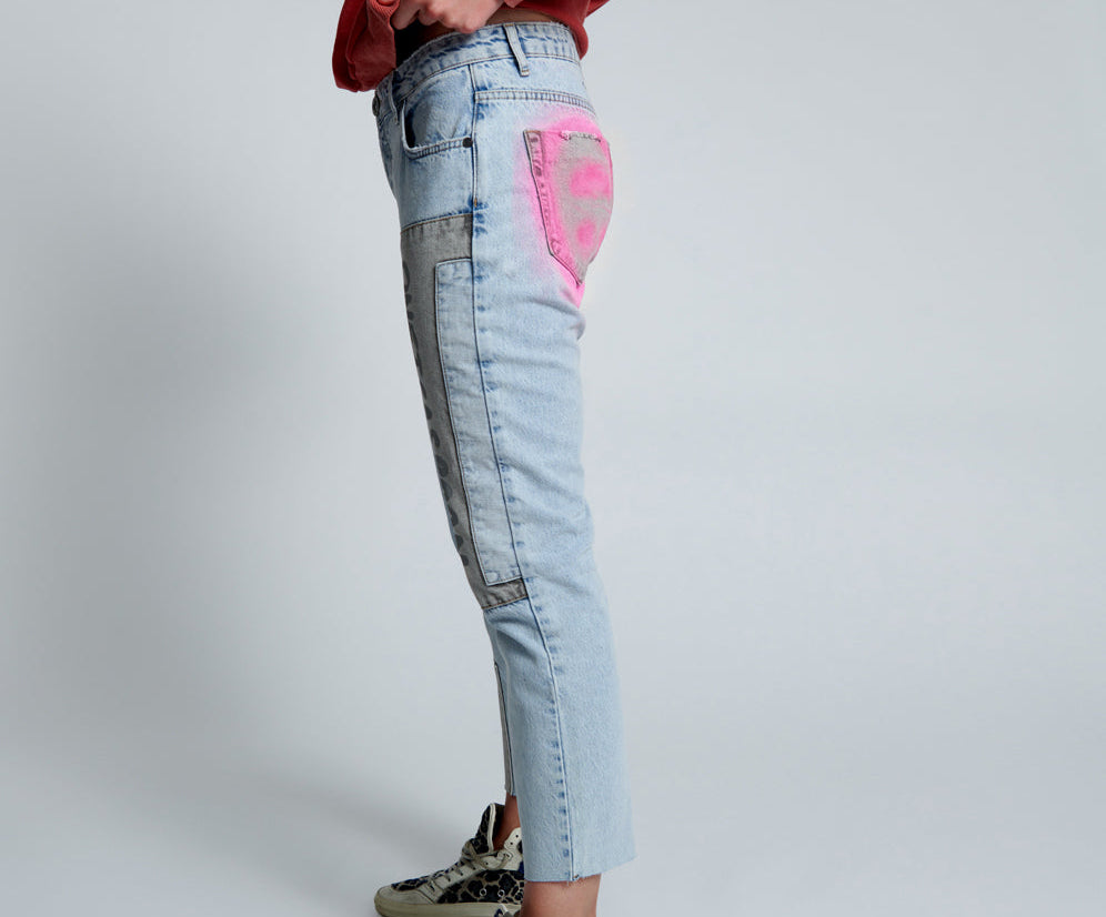 Truckers Mid Waist Straight Leg Denim Jeans - Circus Blue