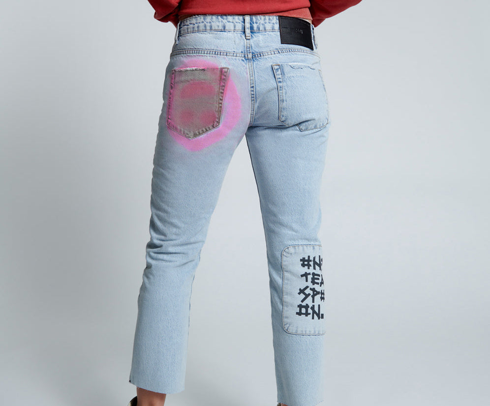 Truckers Mid Waist Straight Leg Denim Jeans - Circus Blue