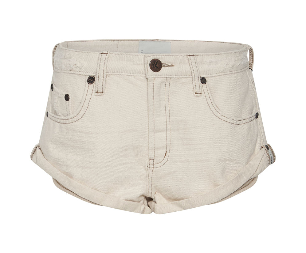 NATURAL LOW WAIST BANDIT DENIM SHORT