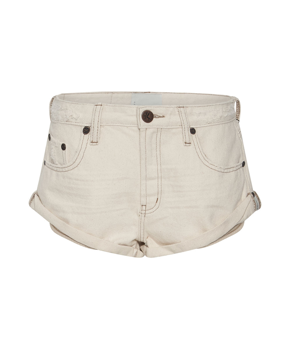 Products Bandits Low Waist Denim Shorts - Natural White