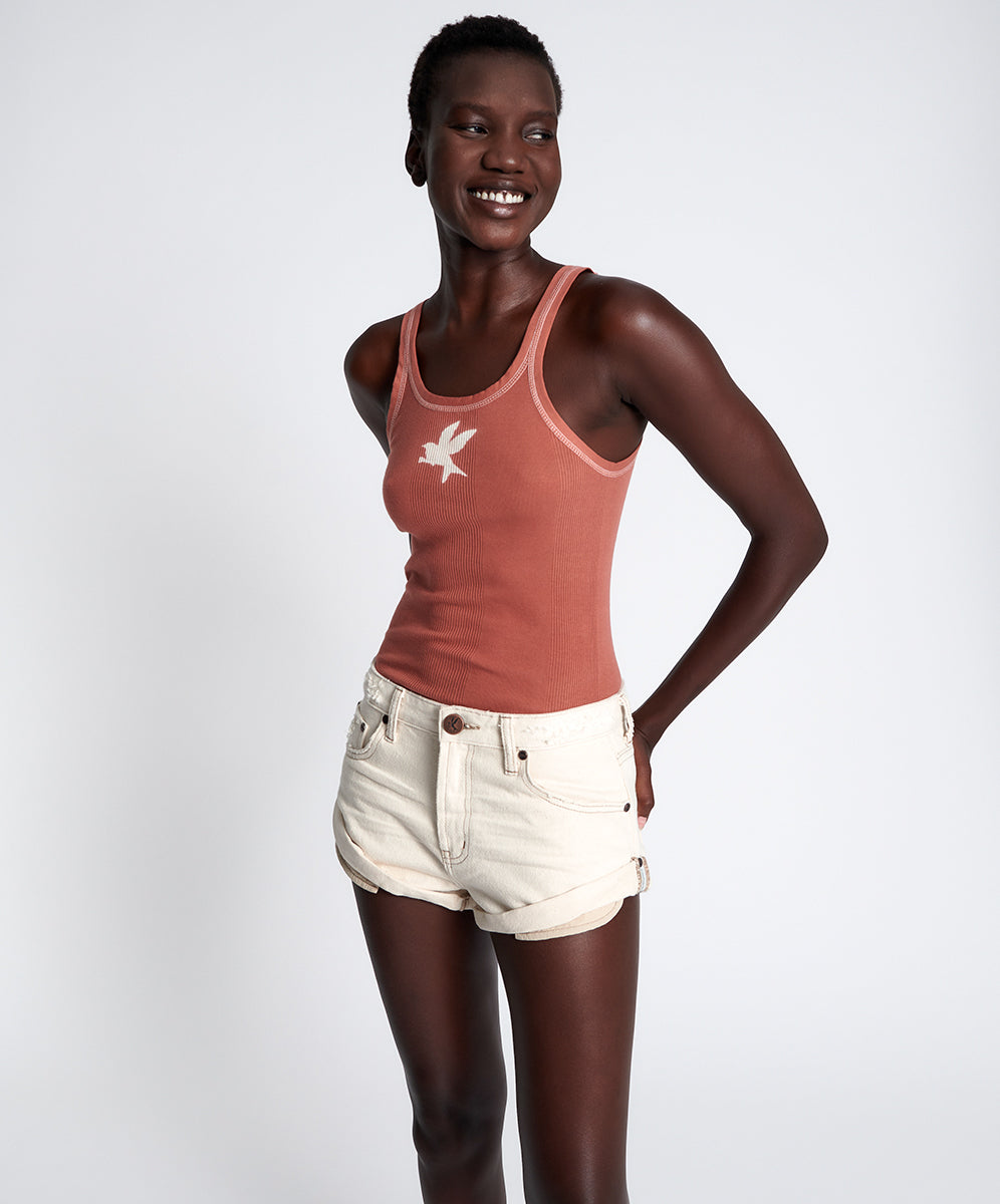 Products Bandits Low Waist Denim Shorts - Natural White