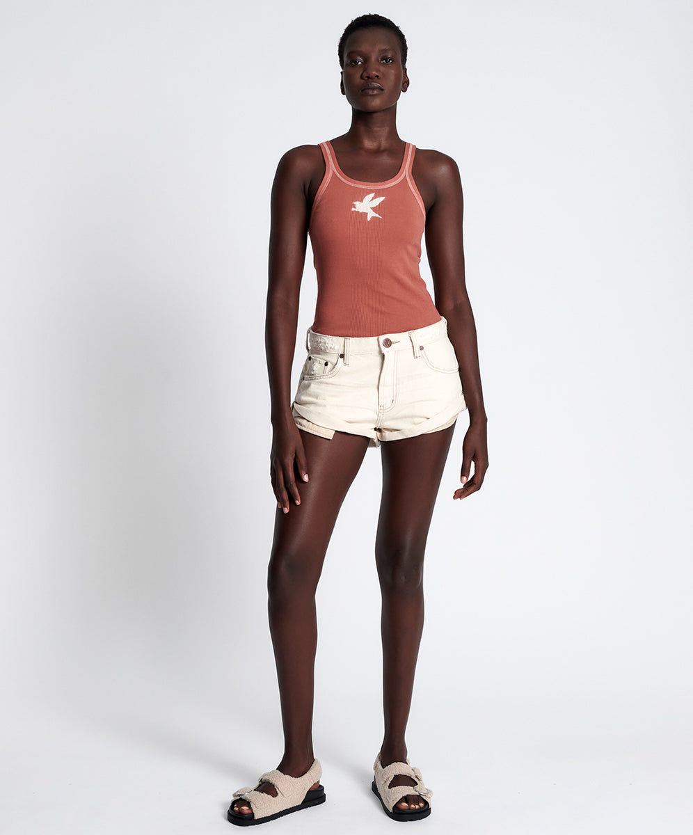 Products Bandits Low Waist Denim Shorts - Natural White