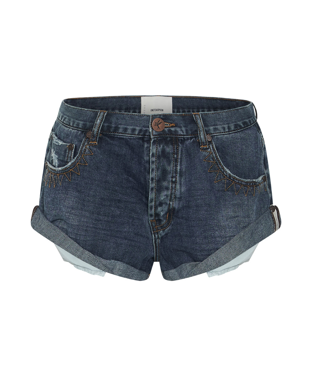 Products Bandits Low Waist Denim Shorts - Rodeo Blue