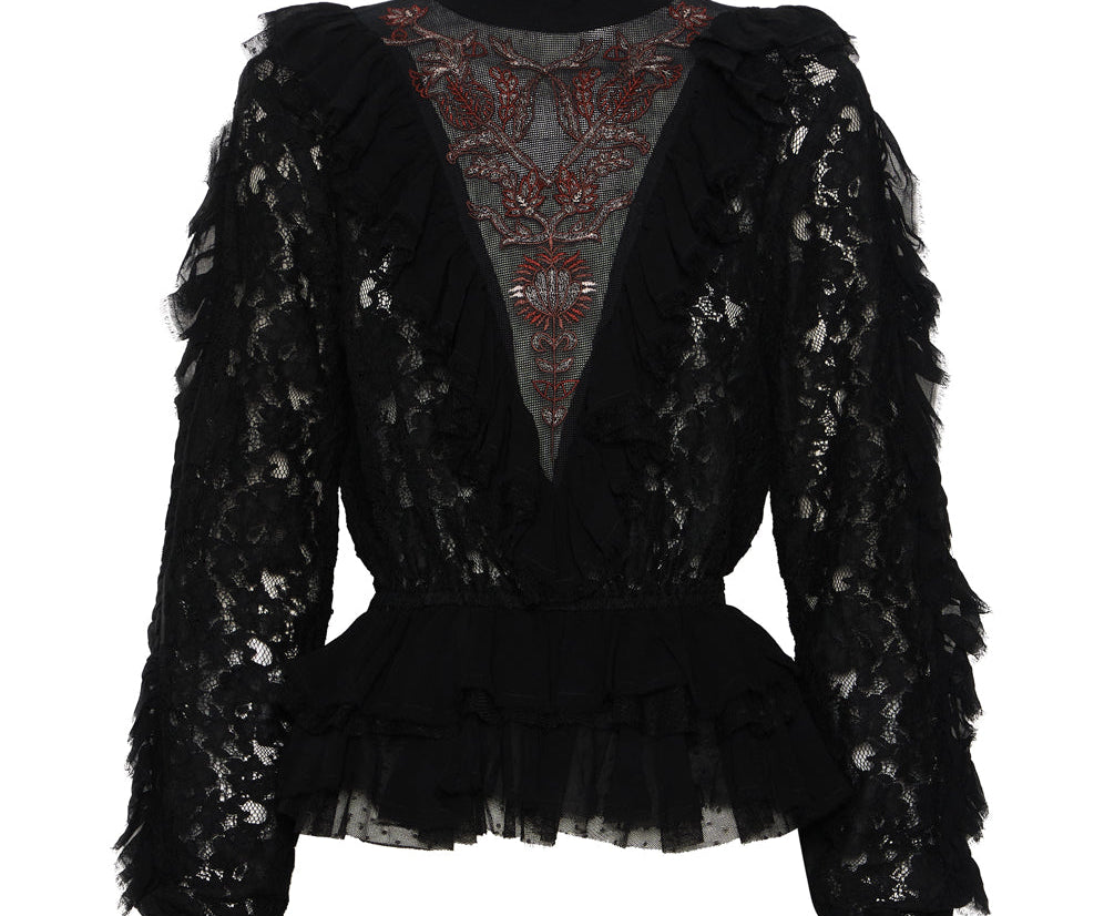 AWAKENED EMBROIDERED LONGSLEEVE TOP