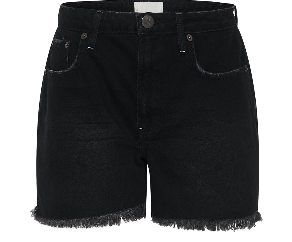 Legends High Waist Mom Fit Denim Shorts - Onyx Black