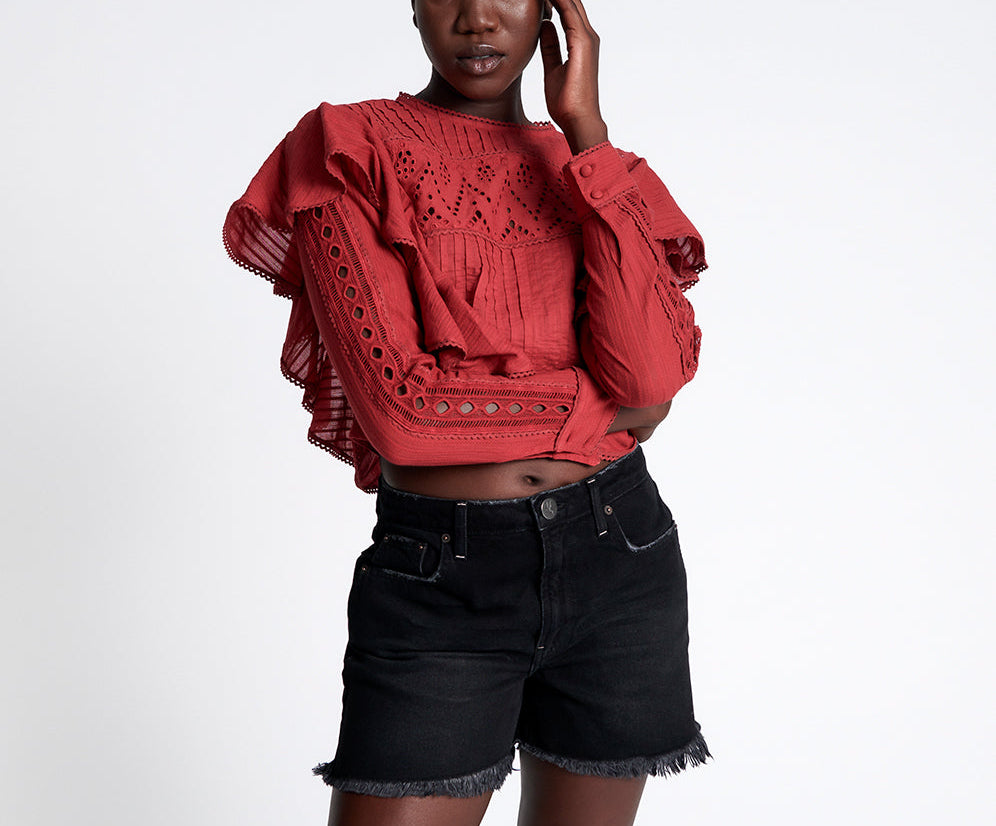 Legends High Waist Mom Fit Denim Shorts - Onyx Black