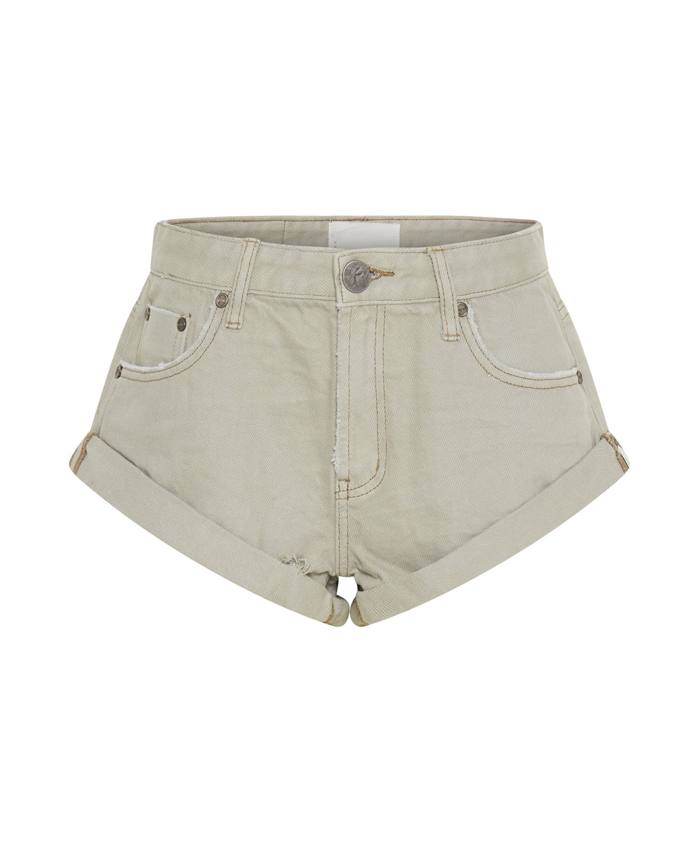 Bandits Low Waist Denim Shorts - Archived Faded Khaki