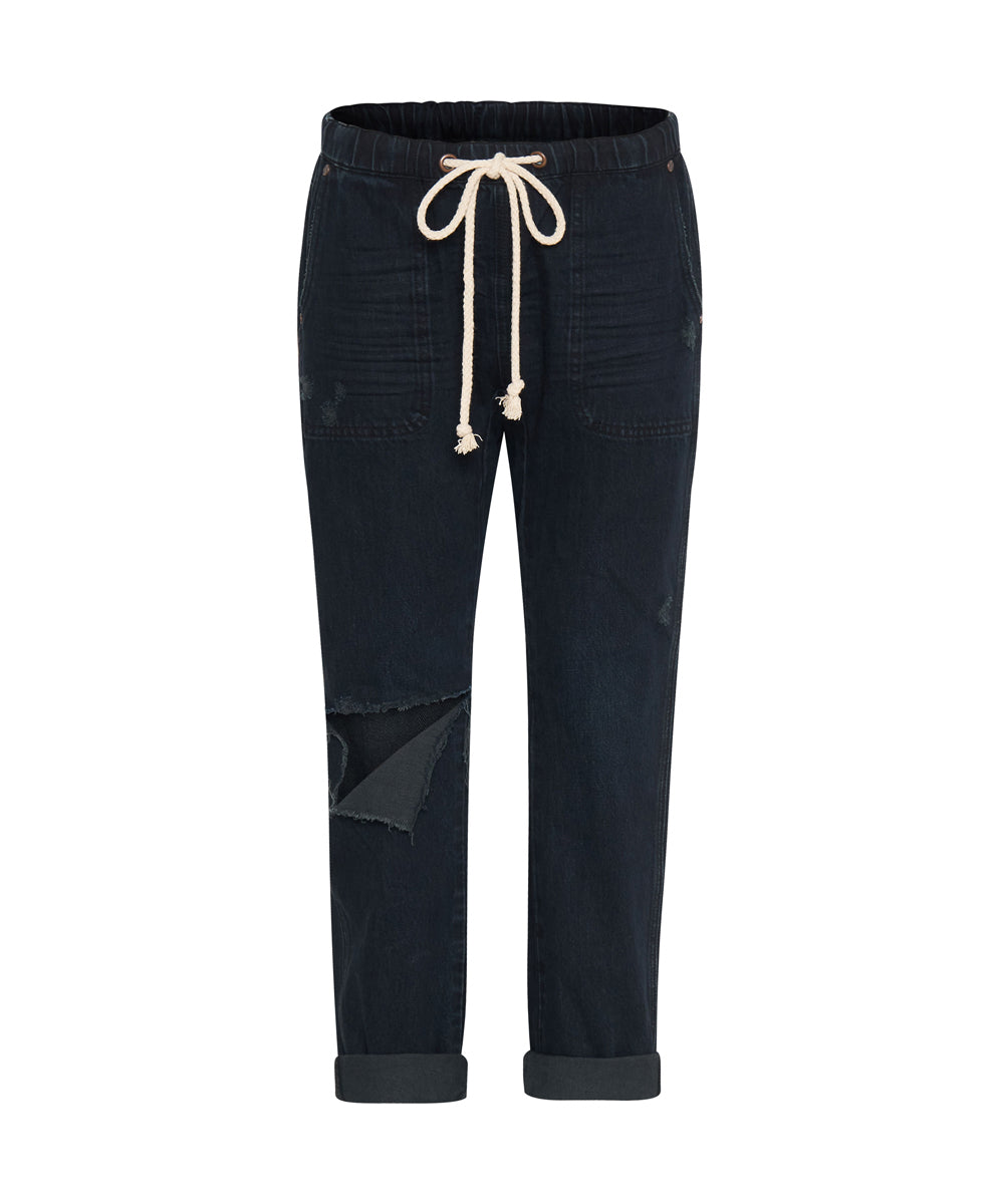 Products FOX BLACK SHABBIES DRAWSTRING BOYFRIEND JEANS