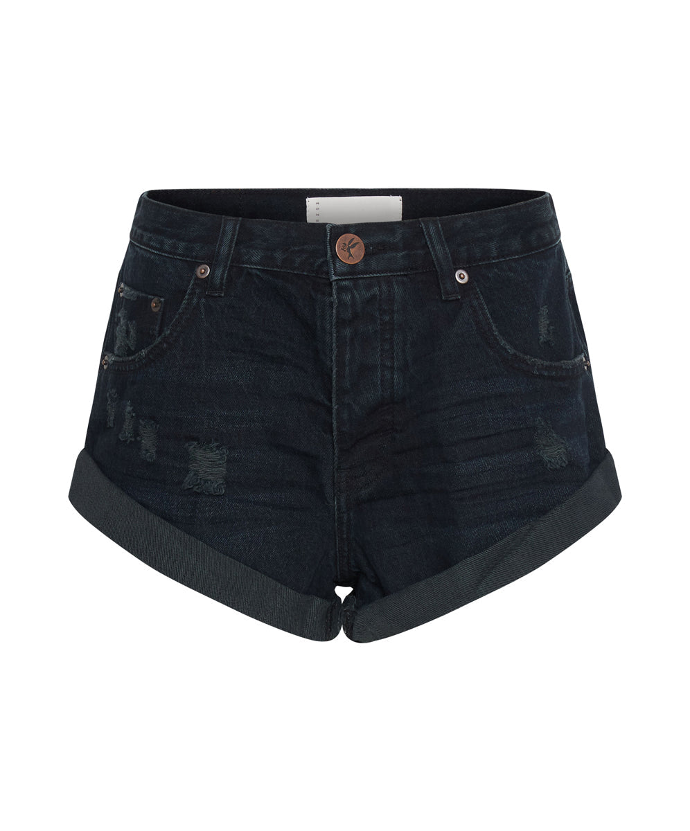 Products Bandits Low Waist Denim Shorts - Fox Black