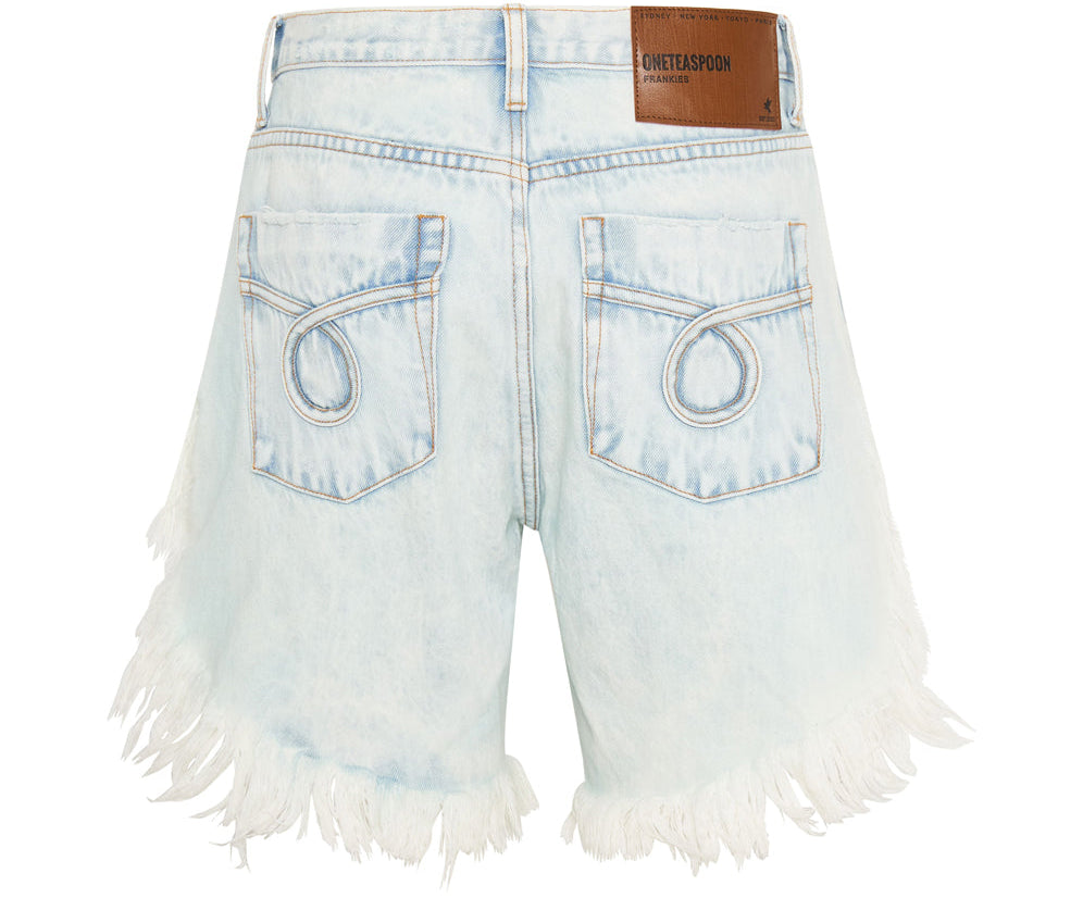 Frankies Low Waist Long Length Denim Shorts - Florence