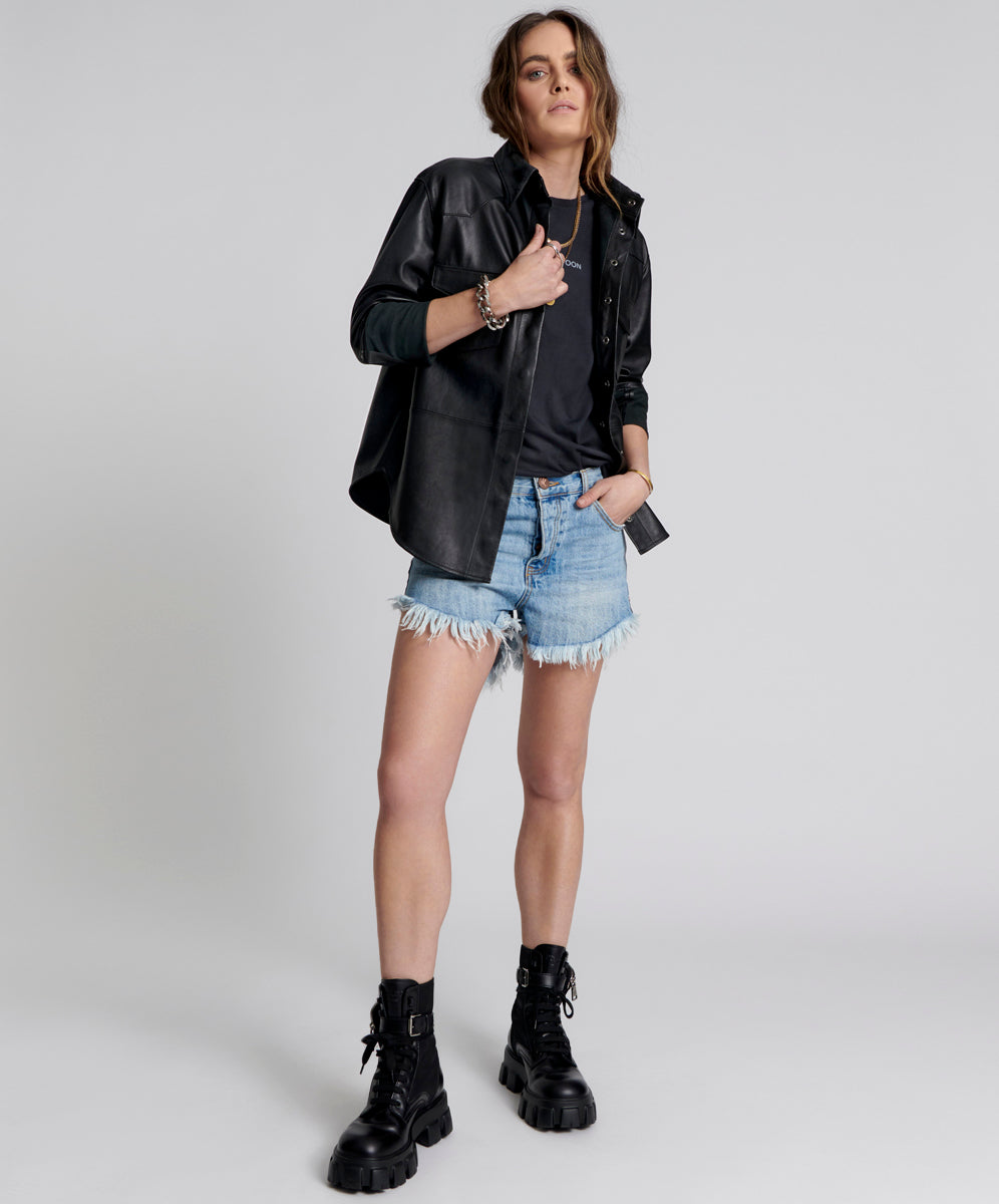 Products OCEAN OUTLAWS MID LENGTH DENIM SHORTS