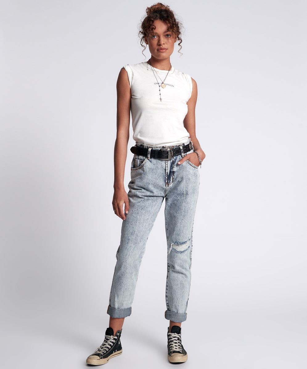 Products BLUE MALT PIONEER HIGH WAIST VINTAGE FIT JEANS