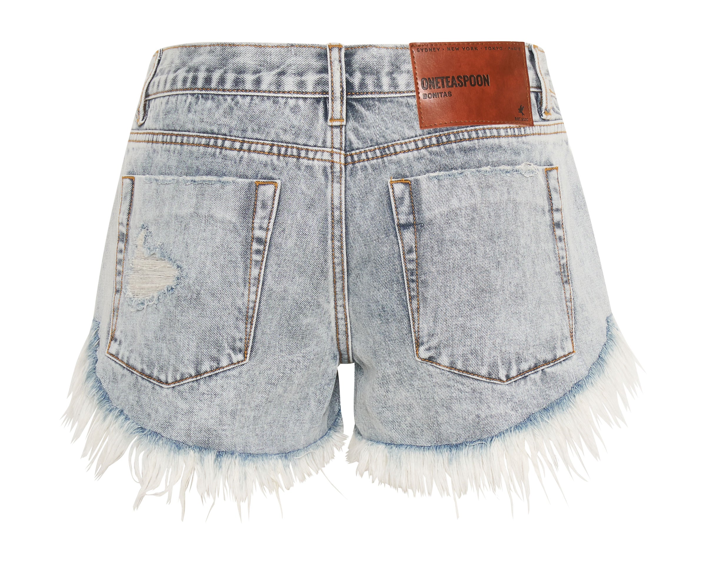 Bonitas Low Waist Denim Shorts - Blue Malt