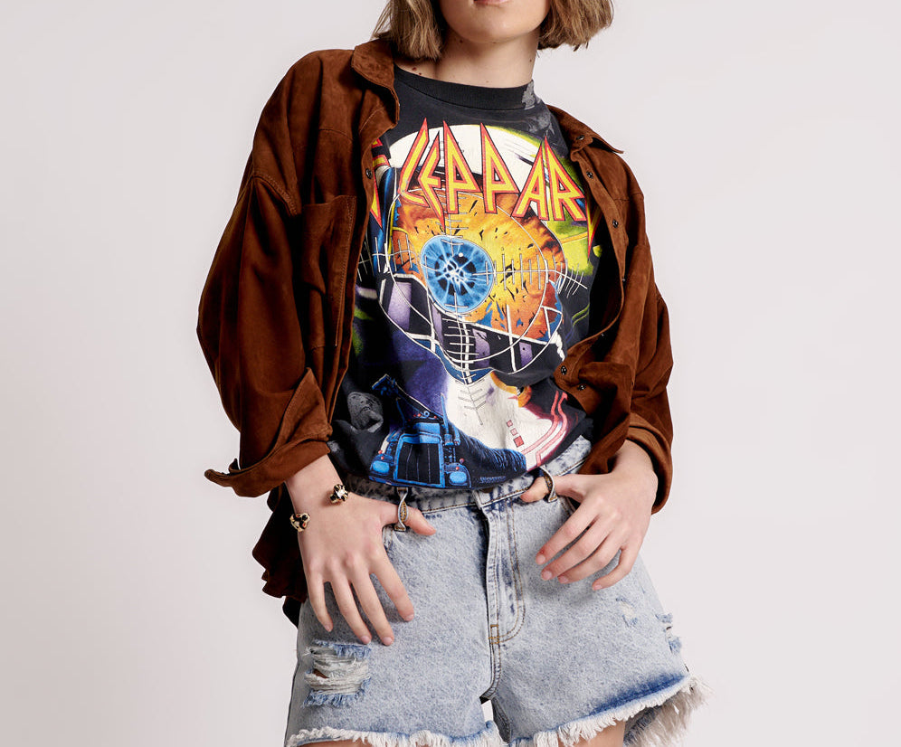 Truckers Mid Waist Relaxed Denim Shorts - Circus Blue