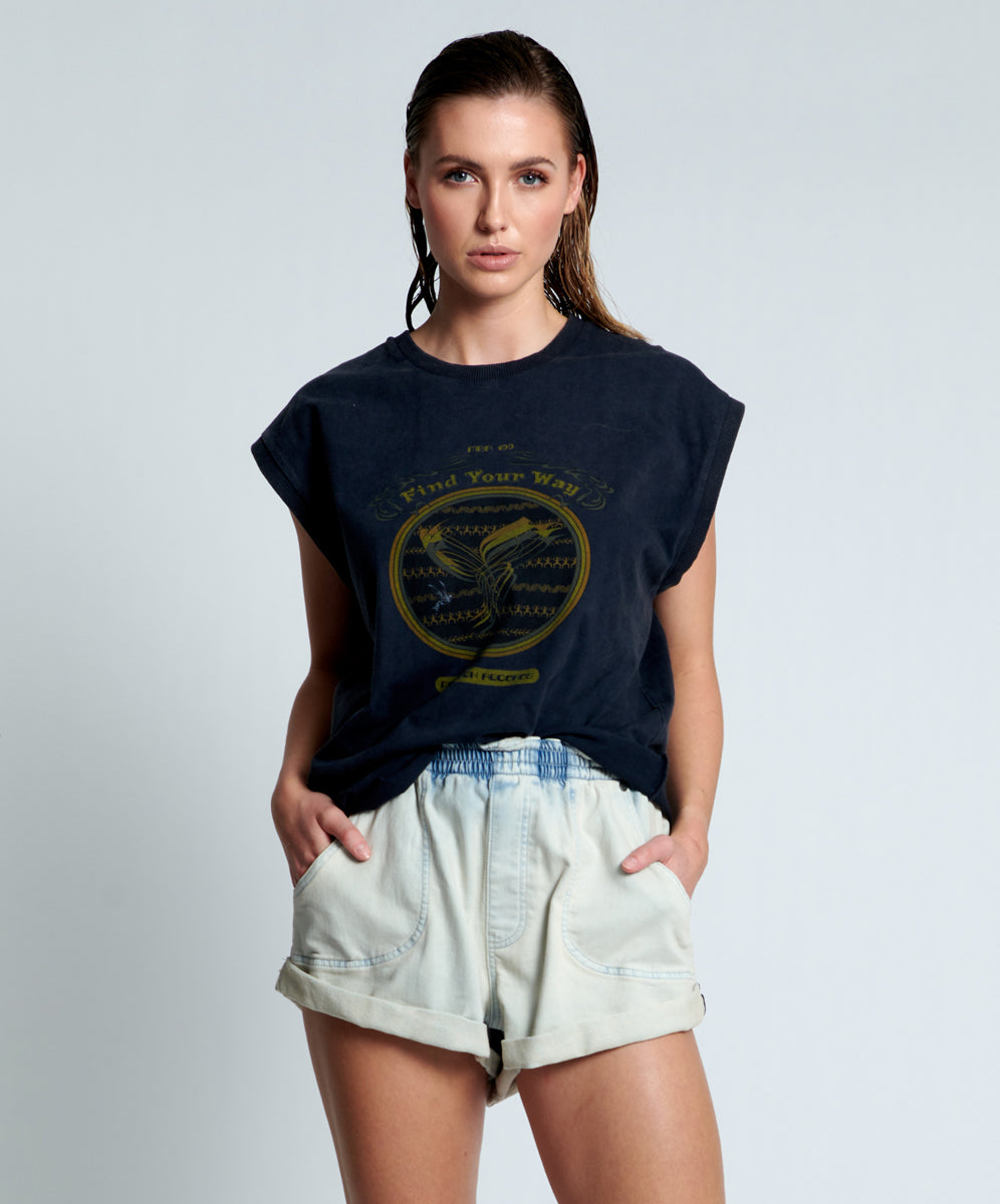 Products FADED BLUE LUXE STRETCH HUNTERS BOYFRIEND SHORTS