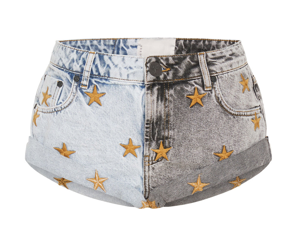 Bandits Low Waist Denim Shorts - Blue Grey