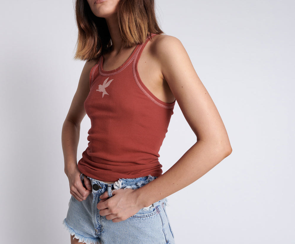 BOSSA RED BOWER BIRD SINGLET