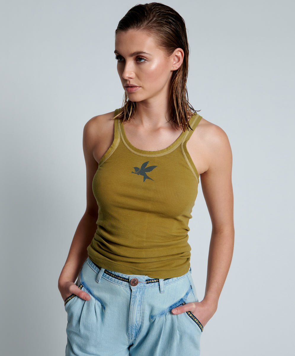 Products FADED KHAKI BOWER BIRD SINGLET