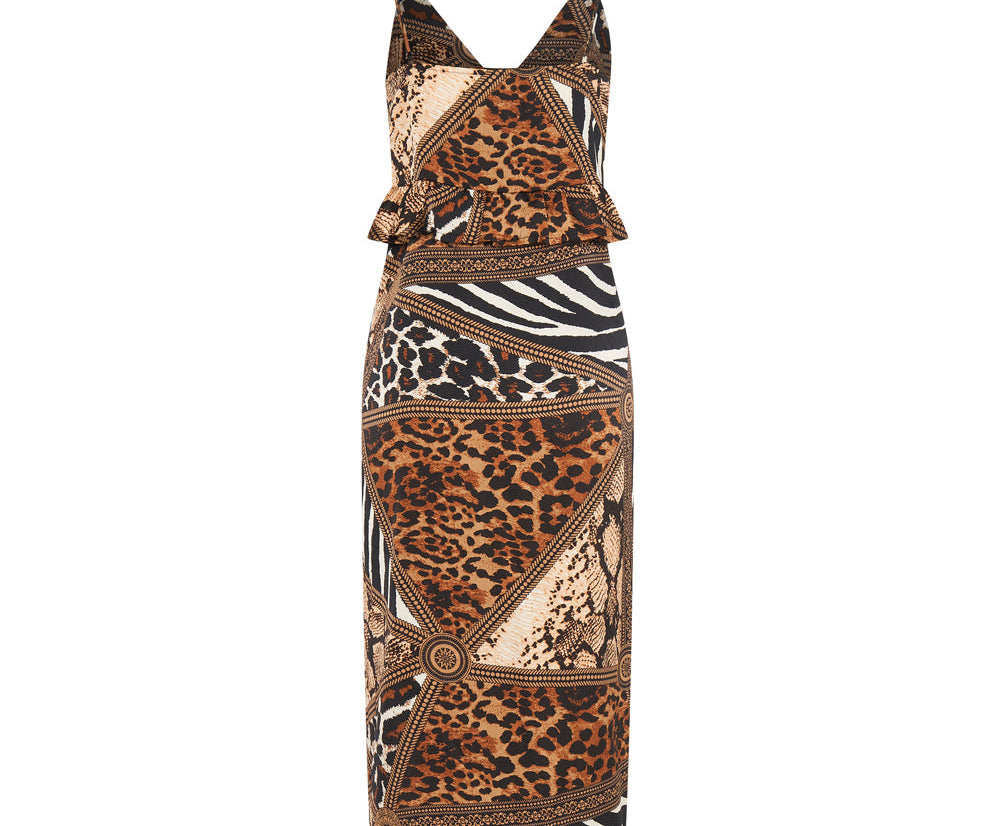 RENDEZVOUS PRINT SLIP DRESS