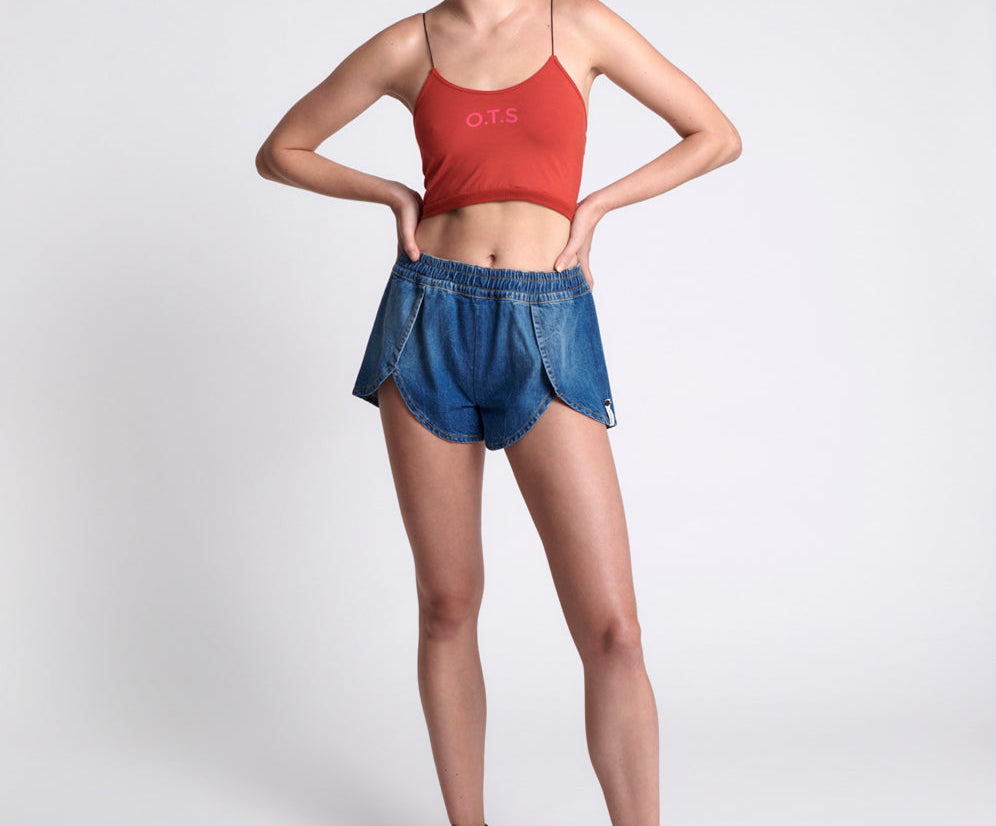 OTS STRING BACK BOXER CROP RED