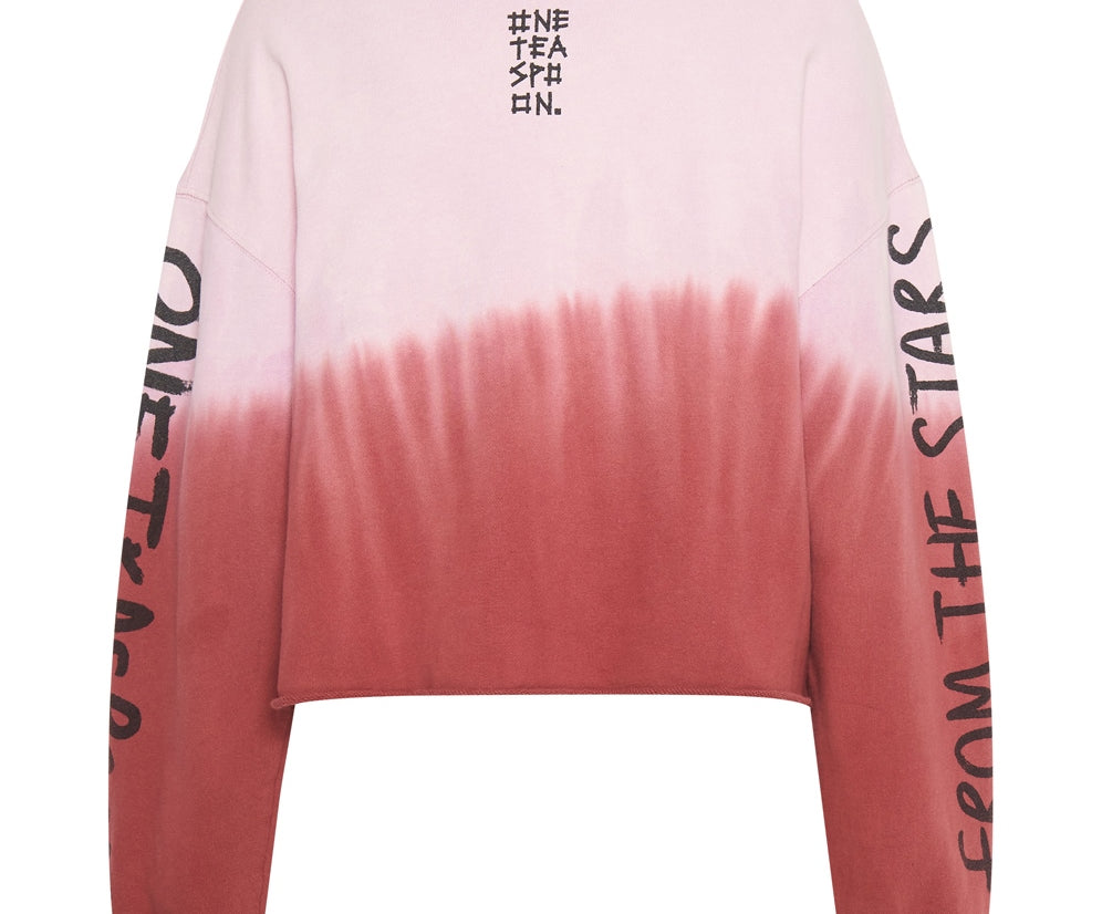 FROM THE STARS DIPPED CROPPED SWEATER