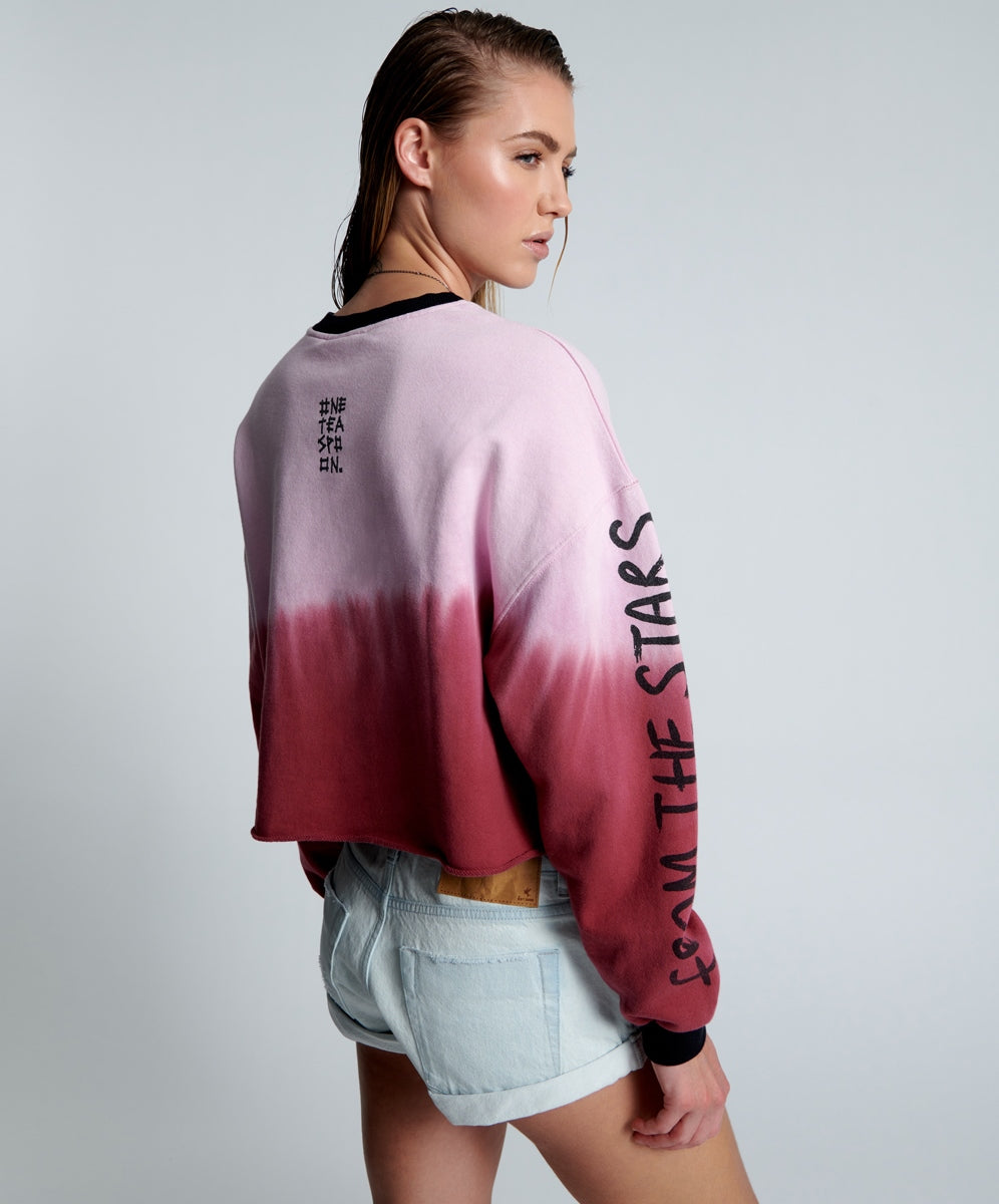 Products FROM THE STARS DIPPED CROPPED SWEATER