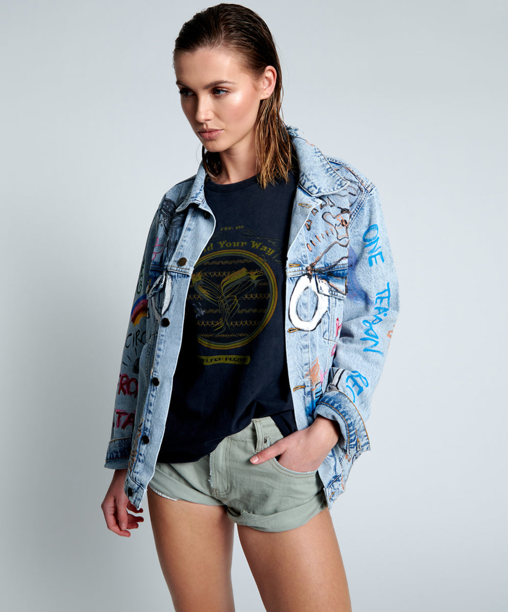 Products EPIC RECORDS GRAFFITI DENIM JACKET