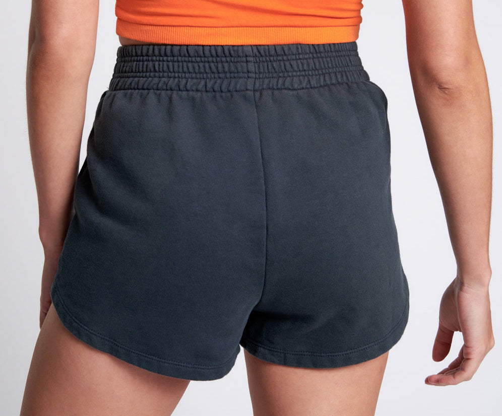 O.T.S High Waist Hustle Shorts - Smokey Blue