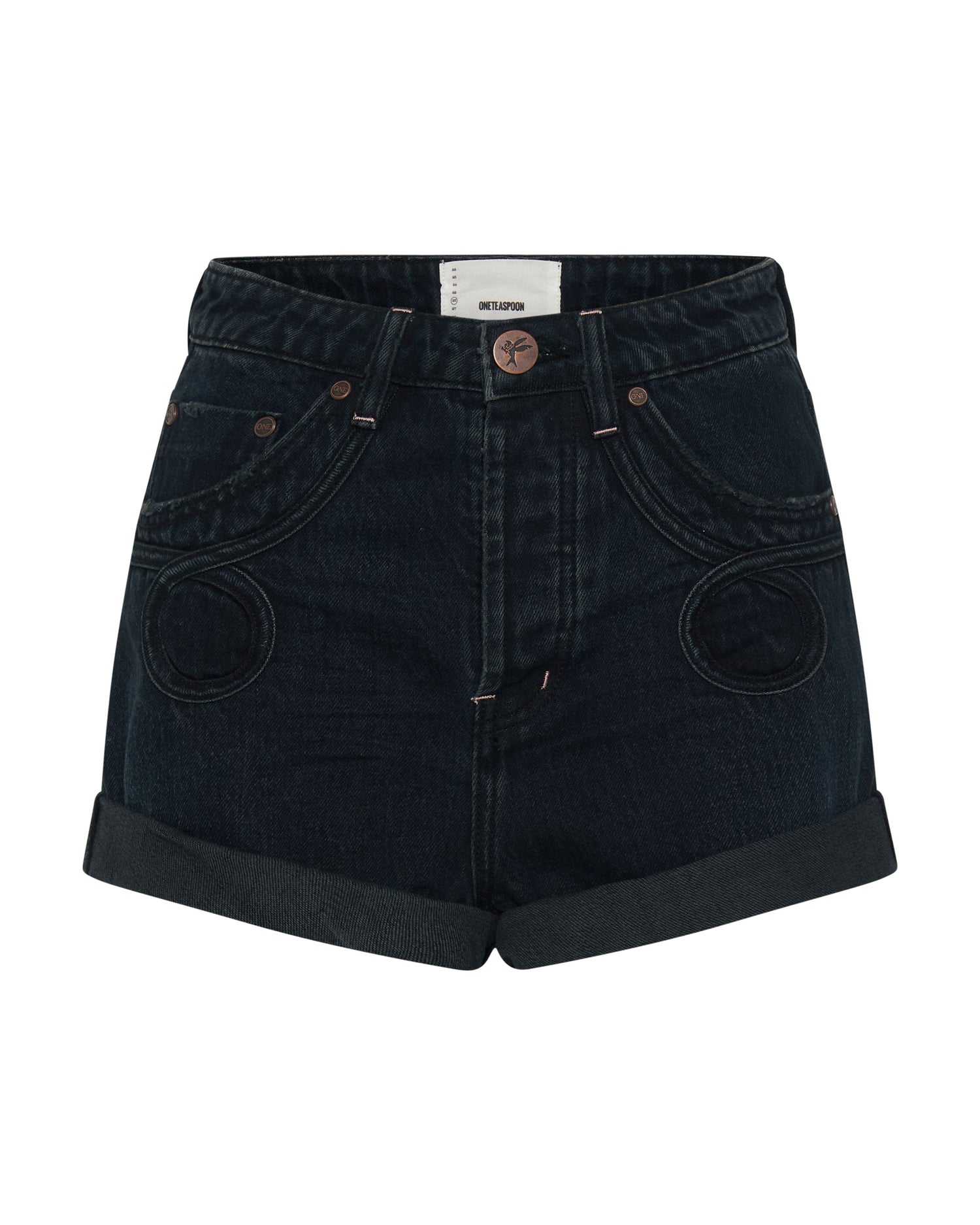 Products Bandits High Waist Le Loop Denim Shorts - Fox Black