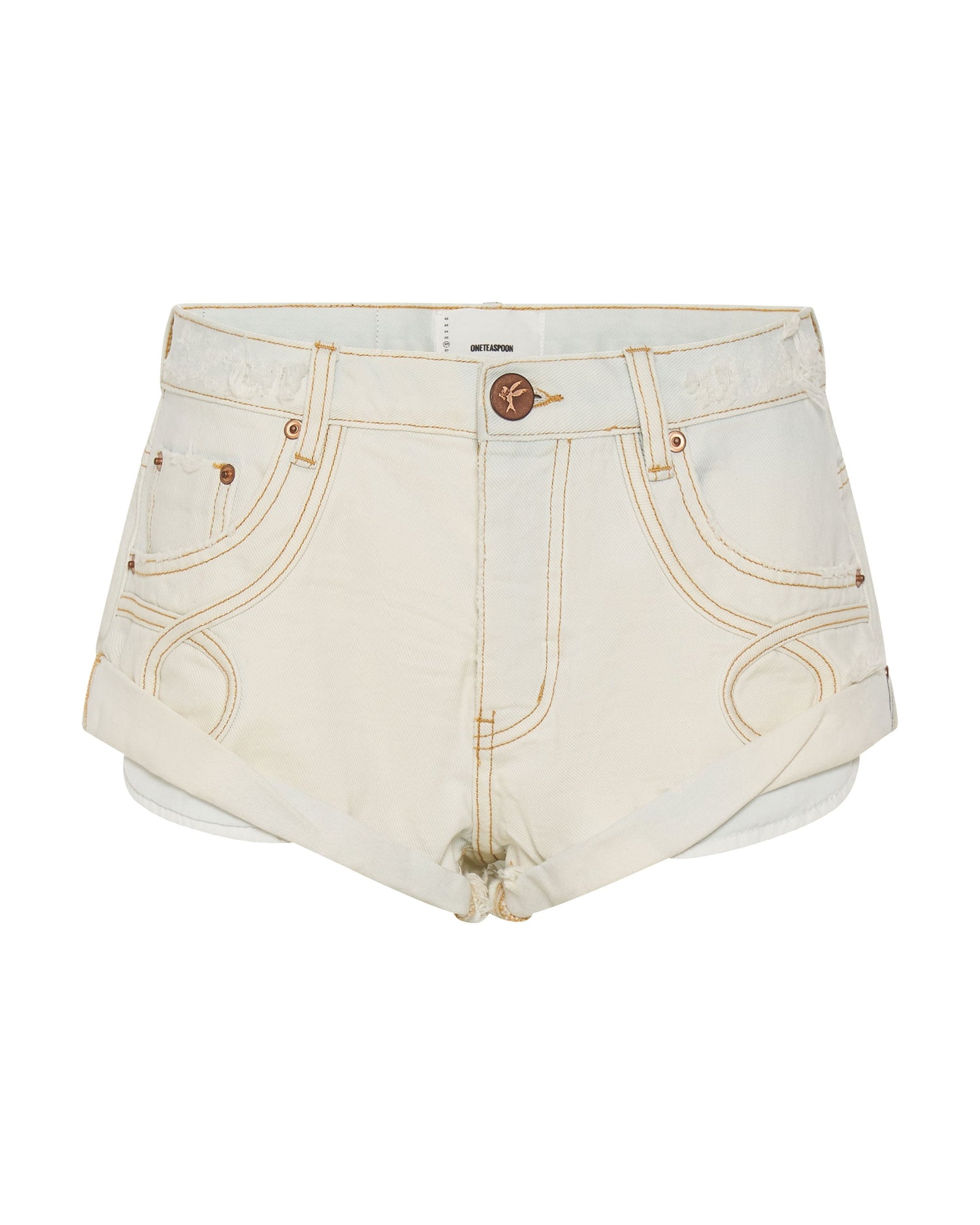 Products Bandits Low Waist Le Loop Denim Shorts - Xanthe White