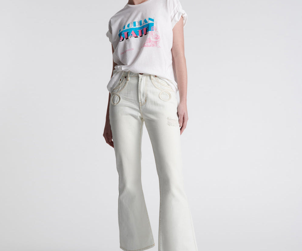 Charlie High Waist Slim Flared Denim Jeans - Xanthe