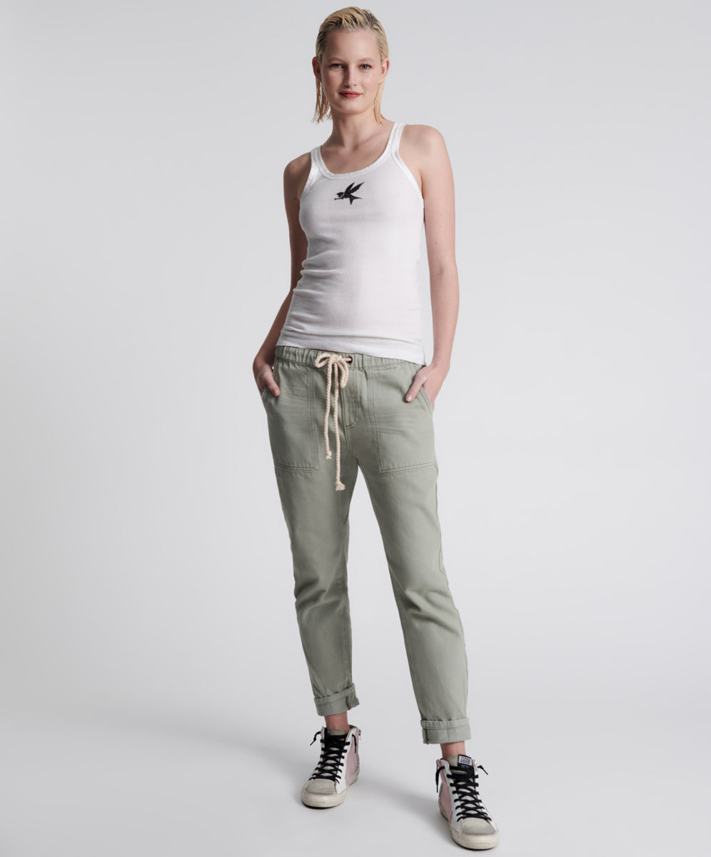 Products FADED KHAKI SHABBIES DRAWSTRING BOYFRIEND JEANS KHAKI
