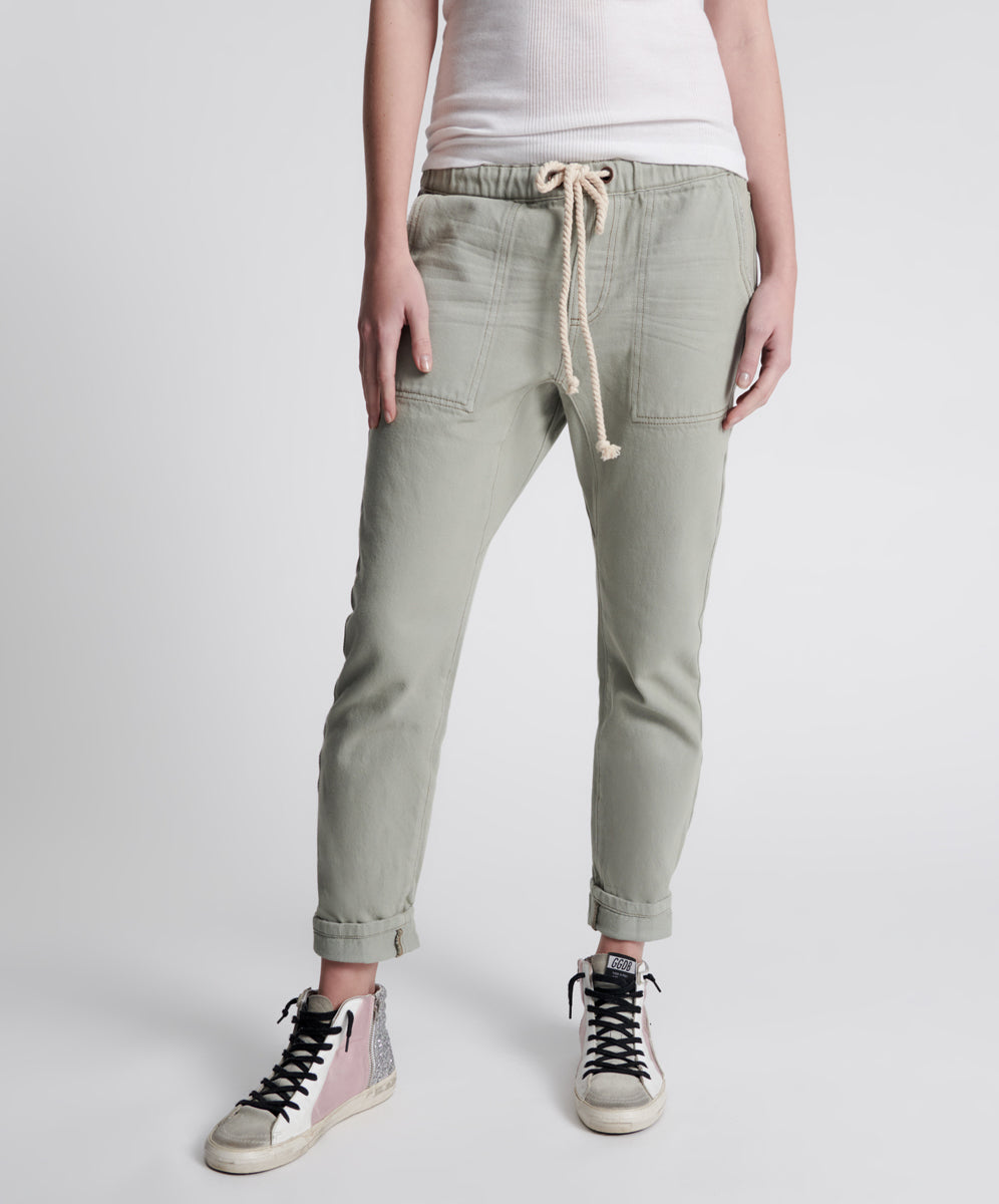Products FADED KHAKI SHABBIES DRAWSTRING BOYFRIEND JEANS KHAKI