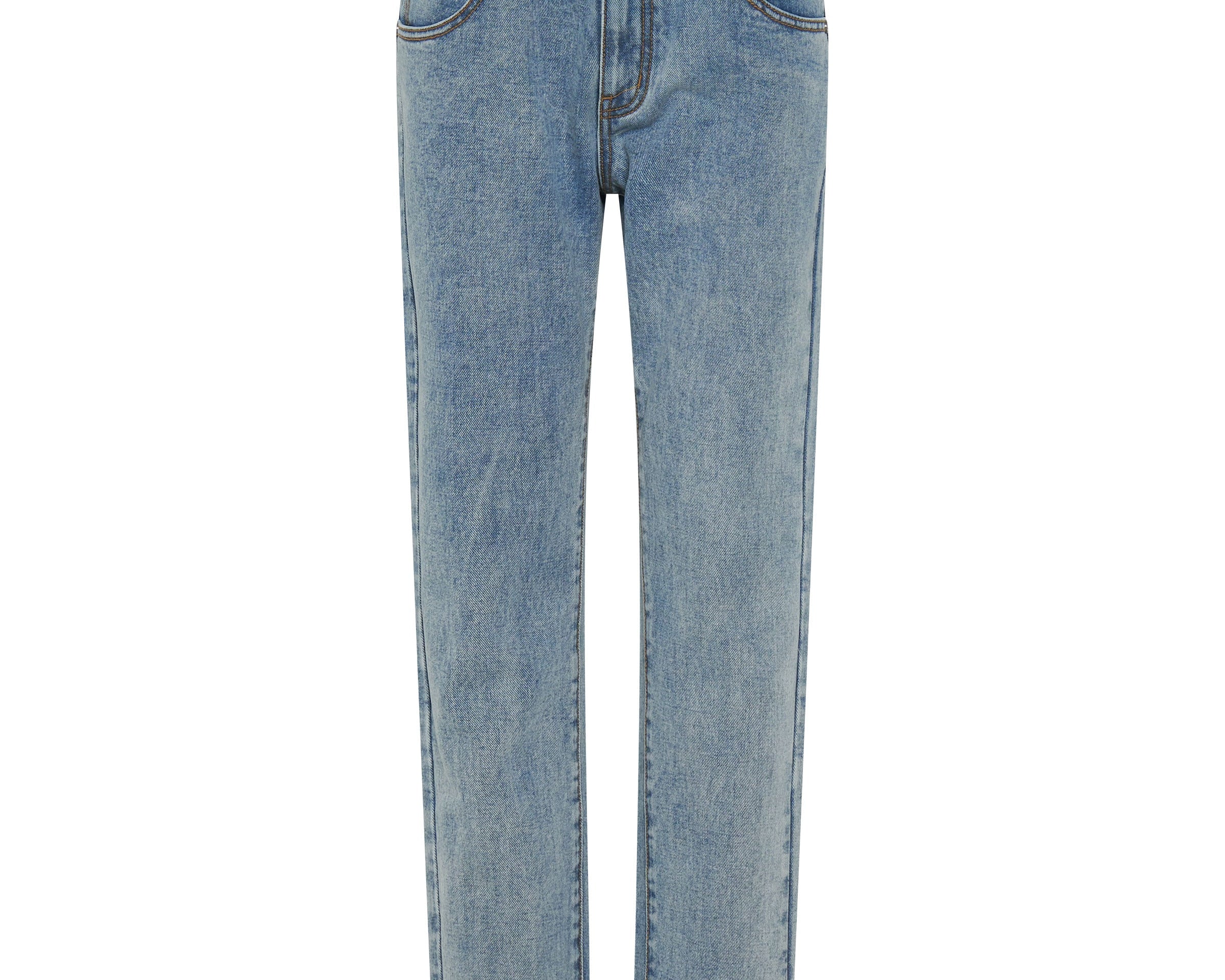 Truckers Mid Waist Straight Leg Denim Jeans - Hollywood Hills