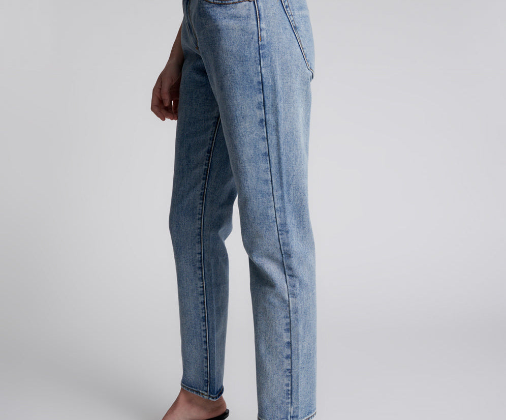 Truckers Mid Waist Straight Leg Denim Jeans - Hollywood Hills