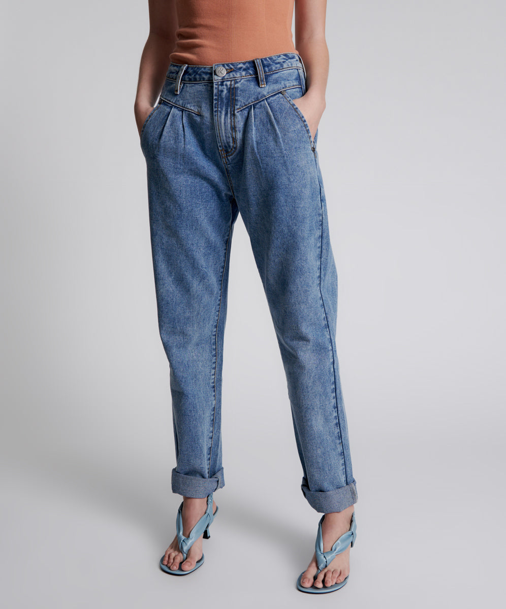 Hollywood Denim Streetwalkers High Waist Straight Leg Trouser Denim Jeans - Hollywood