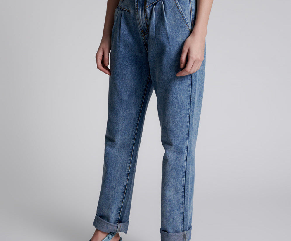 Streetwalkers High Waist Straight Leg Trouser Denim Jeans - Hollywood