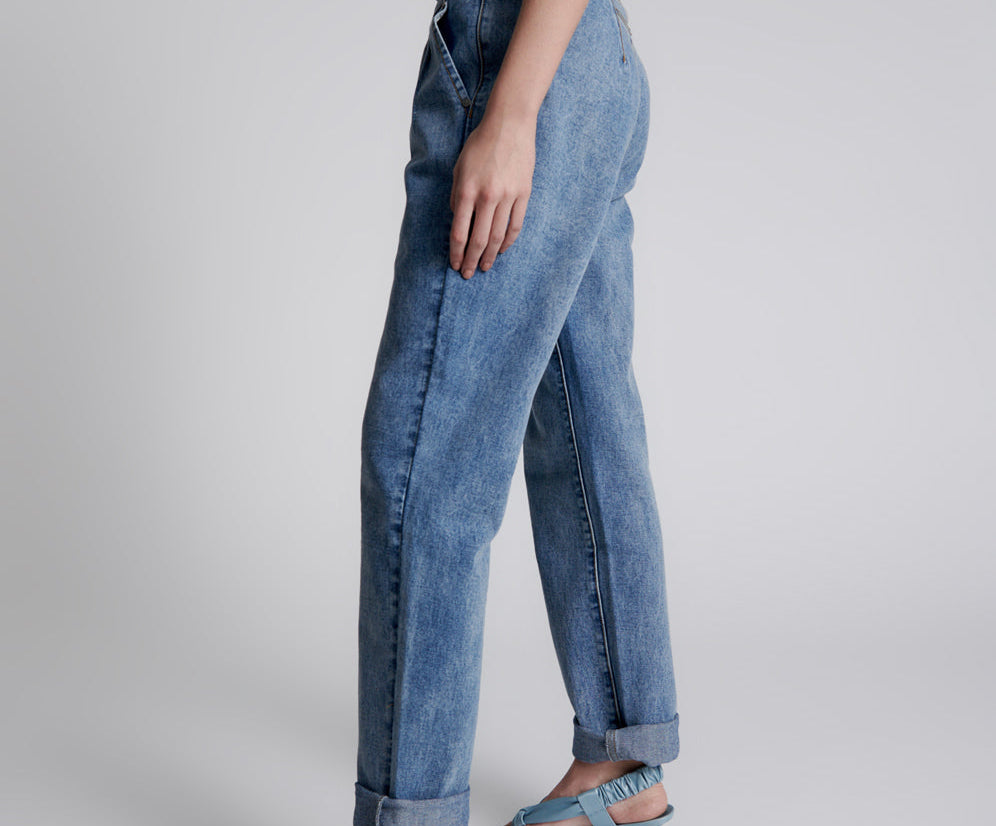 Streetwalkers High Waist Straight Leg Trouser Denim Jeans - Hollywood