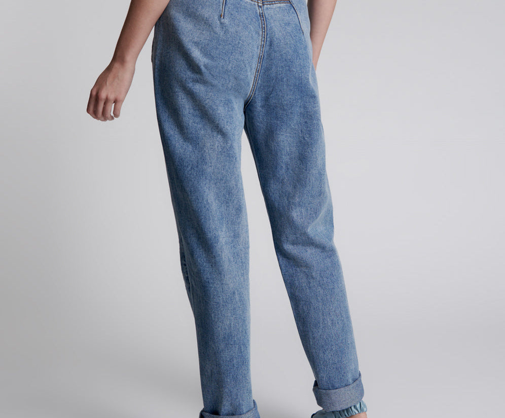 Streetwalkers High Waist Straight Leg Trouser Denim Jeans - Hollywood