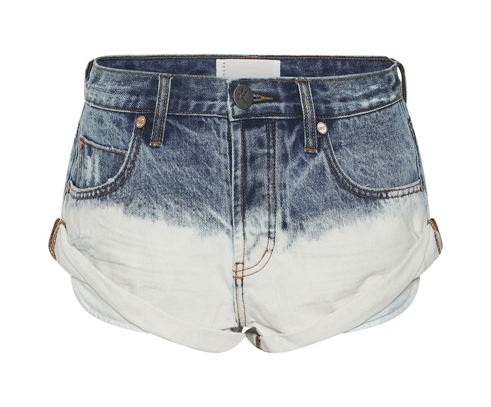 Bandits Low Waist Denim Shorts - Hollywood Blue Dip Dye
