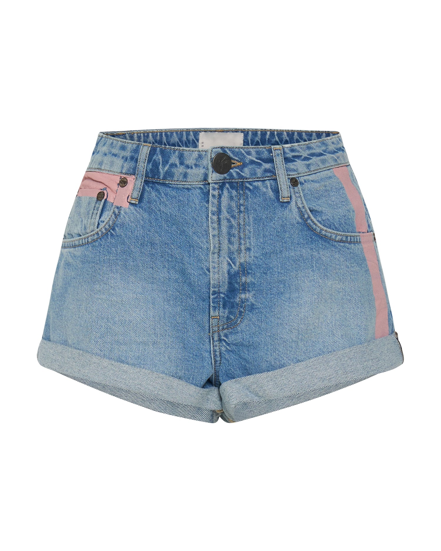 Products Bandits Mid Waist Denim Shorts - Linear Blue