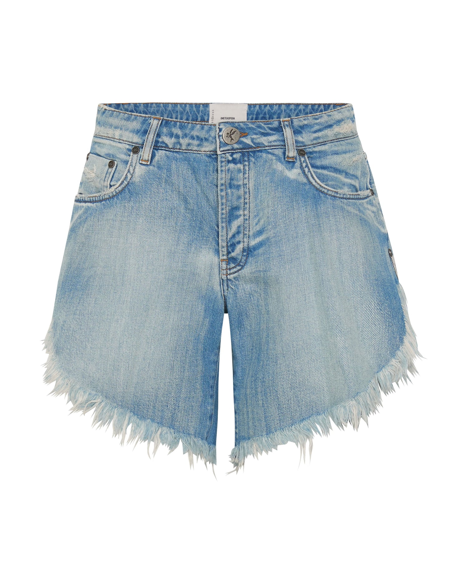 Products Frankies Low Waist Long Length Denim Shorts - Worn Out Hendrixe
