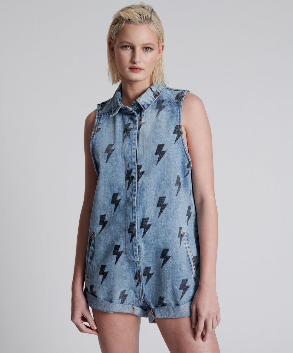 Products Braxton Mini Utility Jumpsuit - Blue Lightning