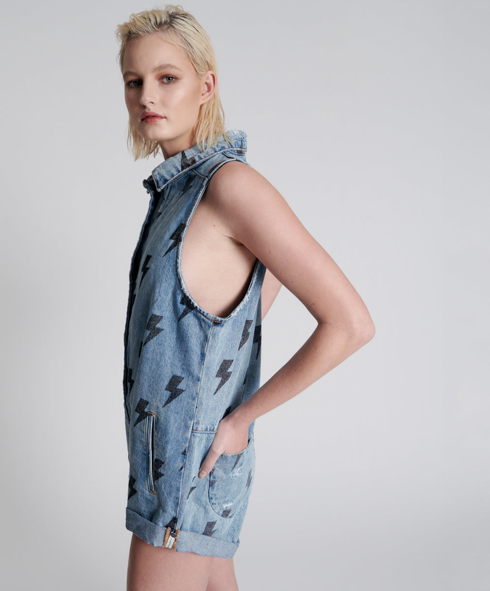 Products Braxton Mini Utility Jumpsuit - Blue Lightning