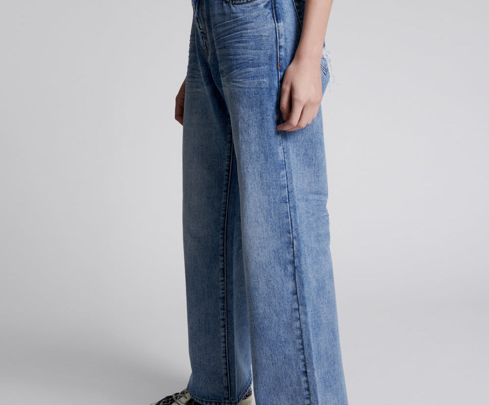 HOLLYWOOD JACKSON MID WAIST WIDE LEG JEANS