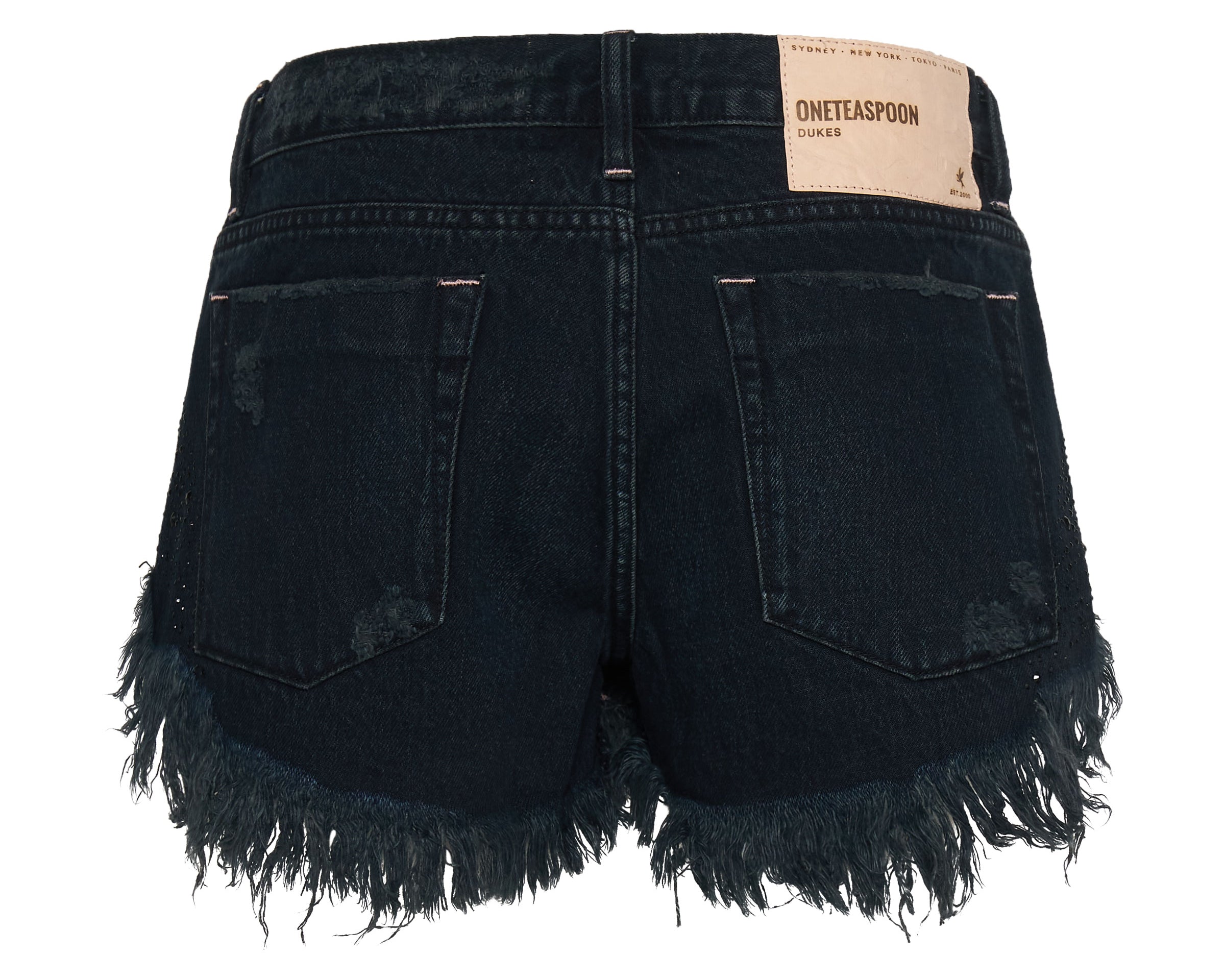 STONED COWBOY DUKES LOW WAIST DENIM SHORTS