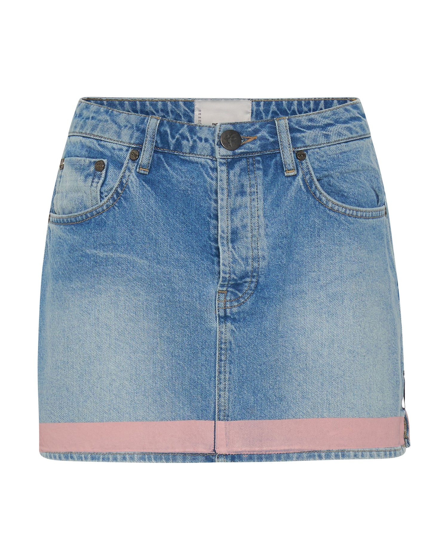 Products 2020 High Waist Mini Denim Skirt - Linear Blue