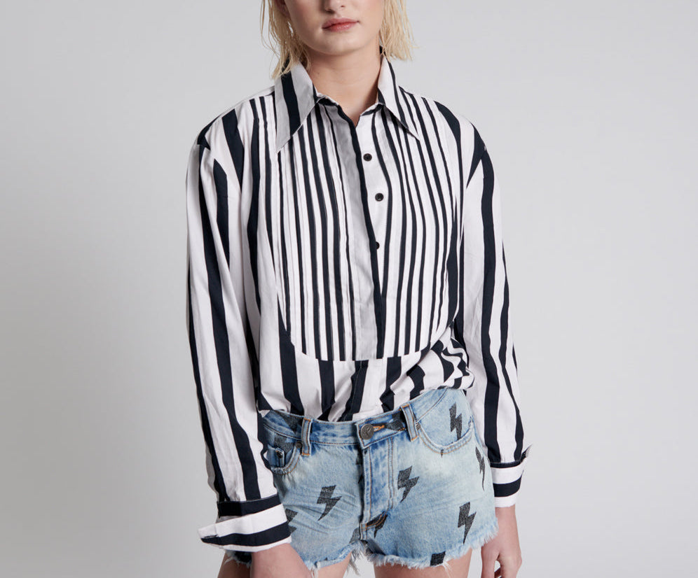 Le Wolves Mid Waist Mid Length Denim Shorts - Blue Lightning