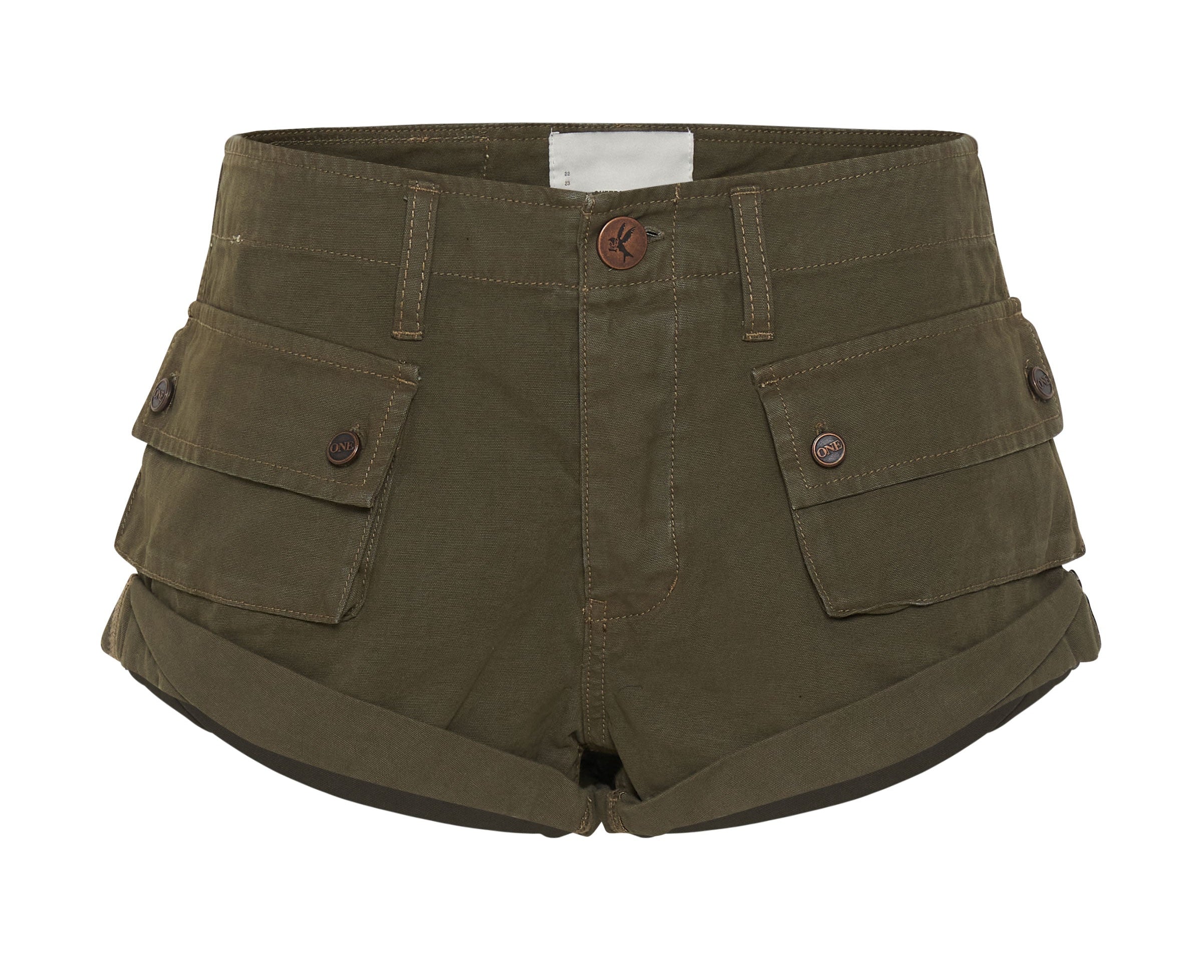 DARK KHAKI CADET BANDITS LOW WAIST SHORTS