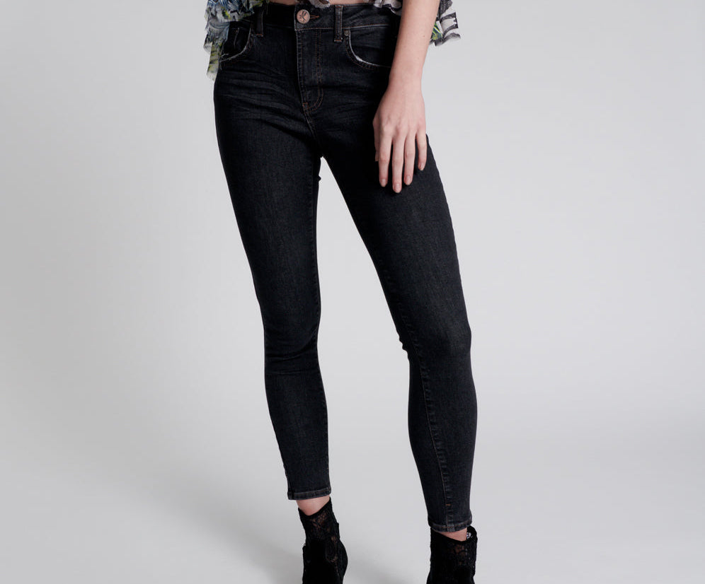 Freebirds Ii Low Waist Stretch Skinny Denim Jeans - Worn Black